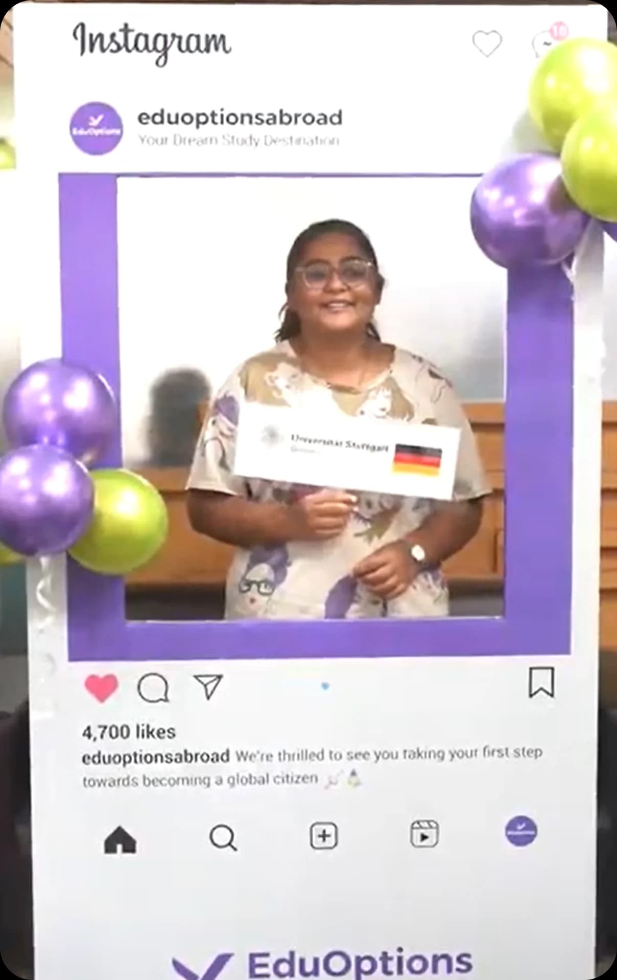 Divya student testimonial video about studying abroad with EduOptions Germany