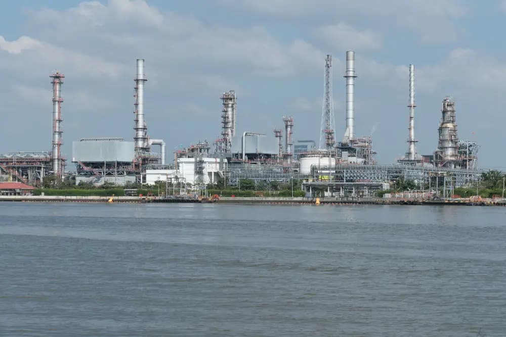 Chemical plant on the waterfront